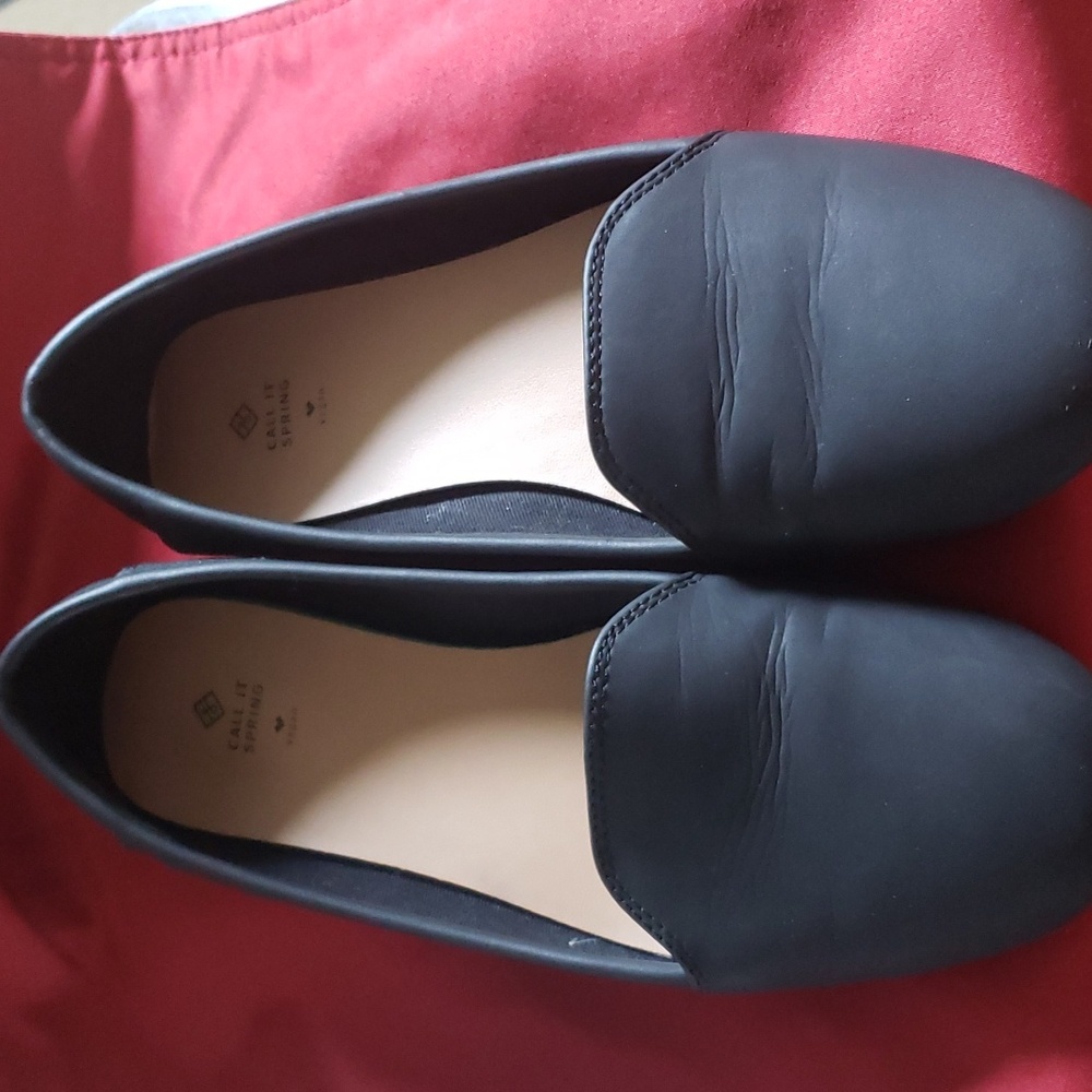 CALL IT SPRING  VEGAN Fibocchi Black Ballet Loafer 7.0- 7.5. (BIN 006)